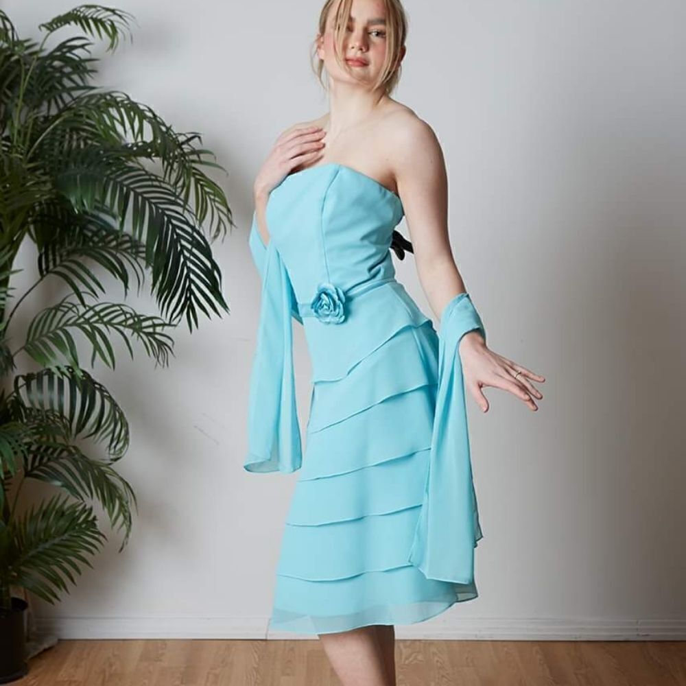 NWT Crystel Vintage 90s Grad or Bridesmaid Gown Ruffle Chiffon 10  